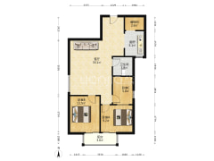 70年大产权，德信商圈电梯房，三室两厅小三居-涿州鸿盛凯旋门户型图