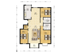 涿州开发区南北通透三居带阁楼，毛坯房随意装修-涿州幸福嘉园户型图