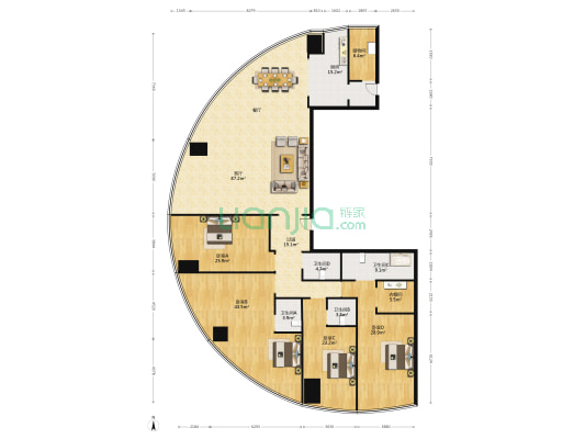中南世纪城北区 4室1厅4卫 322平方