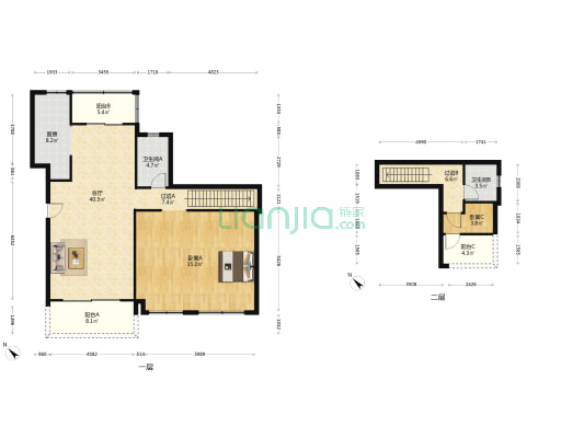 合能枫丹西悦三期 2室1厅2卫 161平方