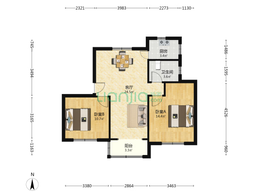 浦三路4677弄 2室1厅1卫 74平方