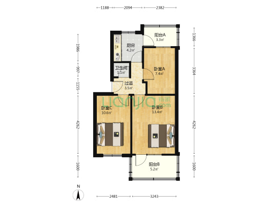 南丰路 3室0厅1卫 56平方