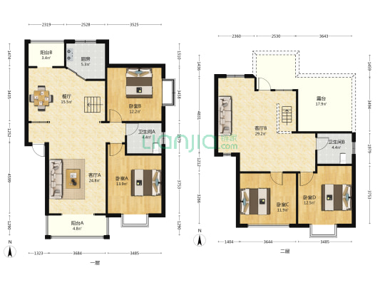 融创山水融城册峨苑 4室3厅2卫 154平方