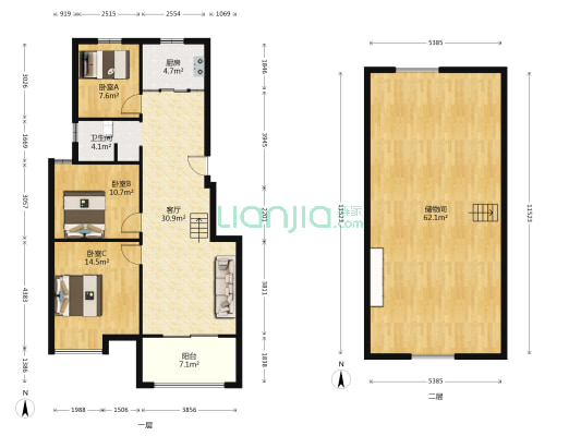 文一名门学府 3室1厅1卫 95平方