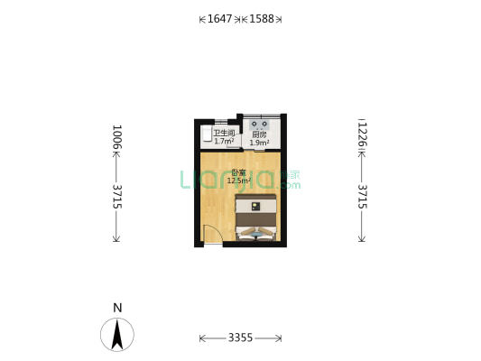 文康楼 1室0厅1卫 23平方