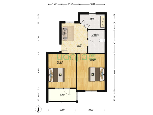 公益路东苑 2室1厅1卫 68平方