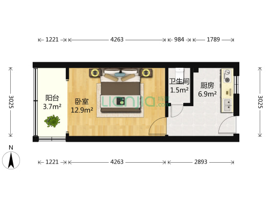 三达小区 1室0厅1卫 35平方