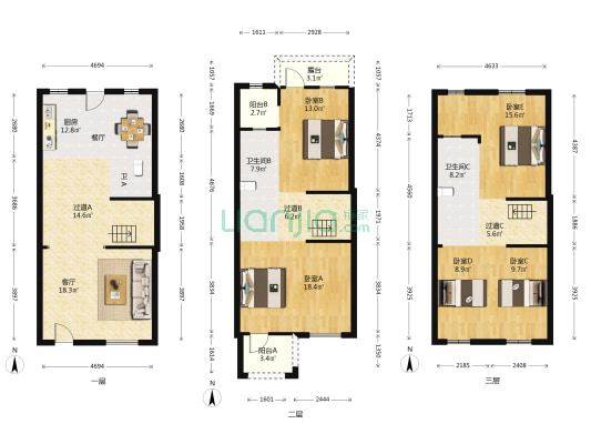 福晟中央美墅 5室1厅3卫 114平方