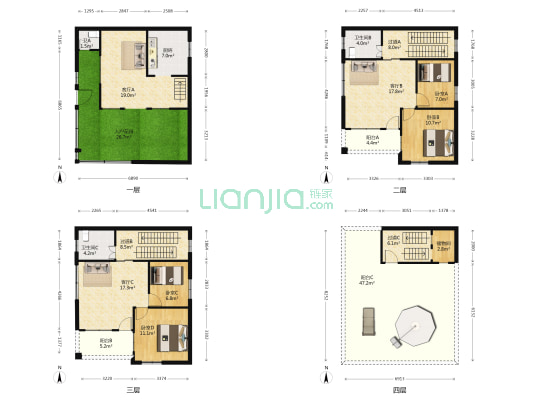 沙墟二村 4室3厅3卫 188平方