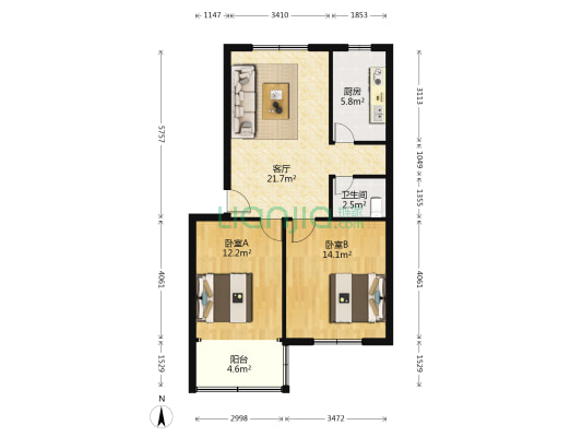 南坦园小区 2室1厅1卫 78平方
