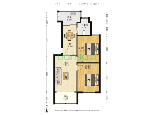 站前西路（西湖区） 2室2厅1卫 73平方