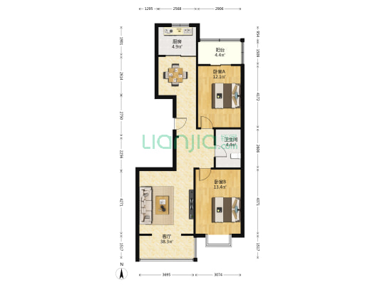 农垦小区 2室1厅1卫 102平方