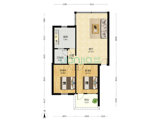 惠泰楼 2室1厅1卫 78平方