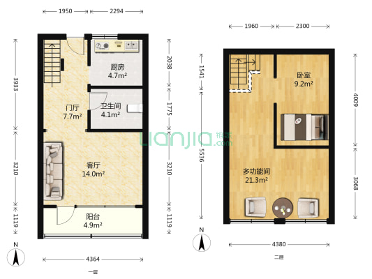 广厦小区（兴隆路） 2室1厅1卫 43平方