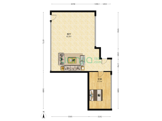 融通大厦 1室1厅0卫 89平方