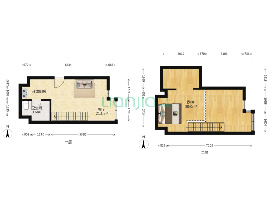 融创青岛湾琴湾 1室1厅1卫 39平方