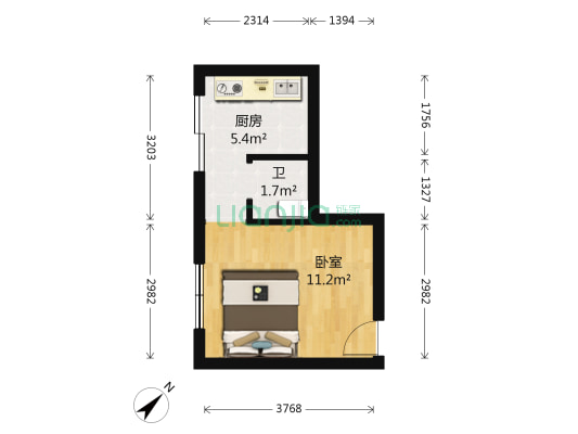 登州路53、55 1室0厅1卫 25平方