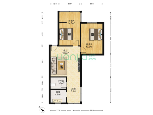 武侯祠大街254号 2室1厅1卫 71平方