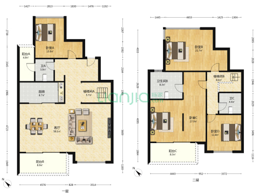中粮保利麓湖时玥 4室1厅3卫 213平方