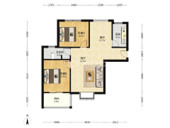 单位房子，两居室 园林社区 出行方便 范阳路沿线-涿州研制厂小区户型图