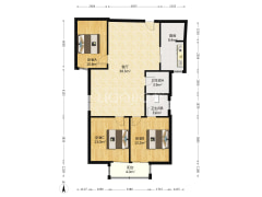 精装全南三居室 中间楼层 无挡 满两年 价还可以谈-涿州鸿盛凯旋门户型图