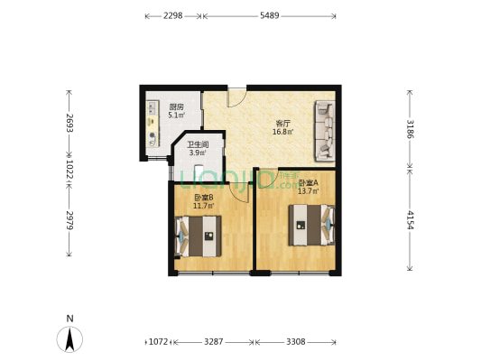 清风丽苑 2室1厅1卫 62平方