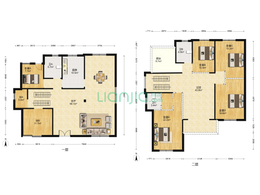 永久花园 5室1厅3卫 246平方