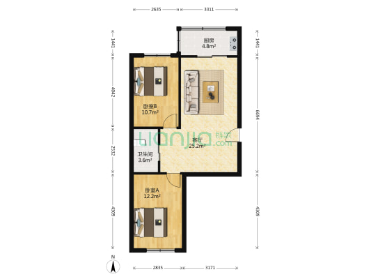 君悦美景 2室1厅1卫 72平方