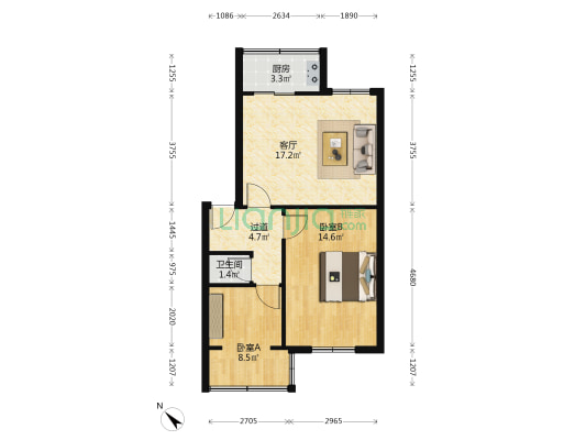 站西桥西街24号 2室1厅1卫 59平方