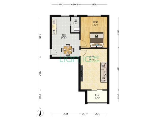 龚西路47号 1室1厅1卫 64平方