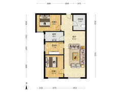 全南向三居楼层好，采光充足视野开阔，生活配套全-涿州高铁新干线户型图