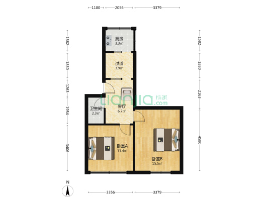 玉林一巷5号 2室1厅1卫 56平方