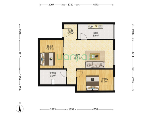 旺海·CLASS 2室1厅1卫 142平方