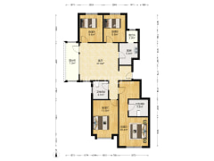 高铁东站旁 一梯两户 花样洋房 南北通透三居室-涿州华融现代城户型图