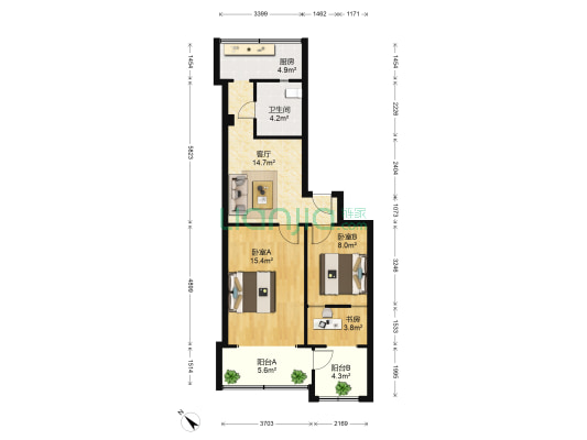 督院街54号 3室1厅1卫 67平方