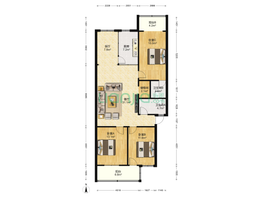 大井头131号 3室2厅2卫 121平方
