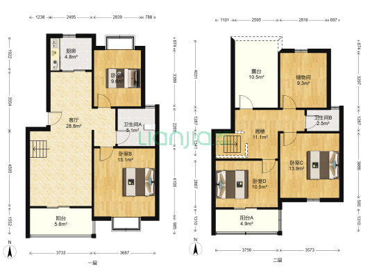 梅丽苑 4室1厅2卫 85平方