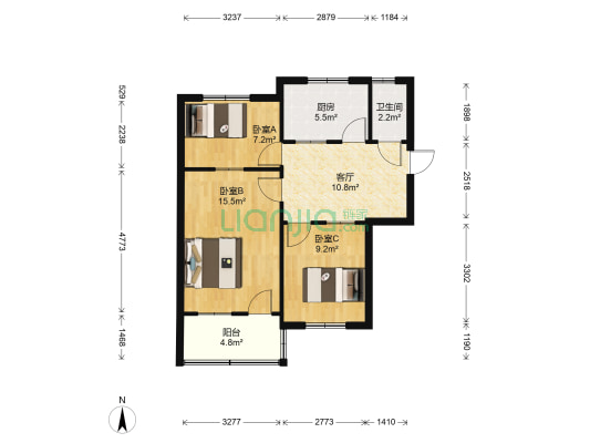 乐山路土产小区 3室1厅1卫 70平方
