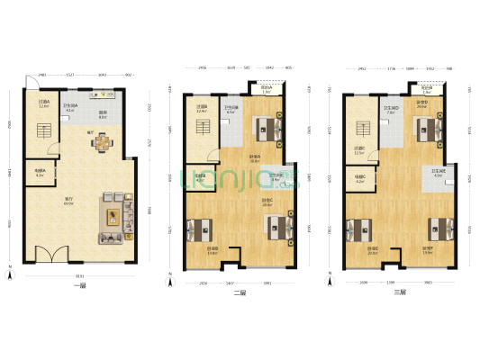 金地华宸公馆 6室1厅5卫 659平方