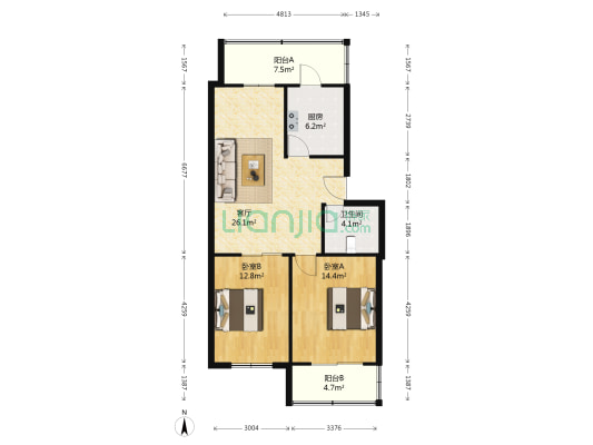 新华东里(西青区) 2室1厅1卫 95平方