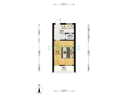 枸杞山巷 1室0厅1卫 28平方