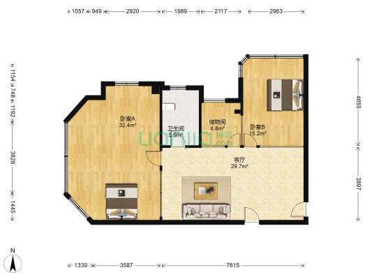 洪武大厦 2室1厅1卫 128平方