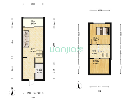 惠腾商务大厦 2室1厅1卫 35平方