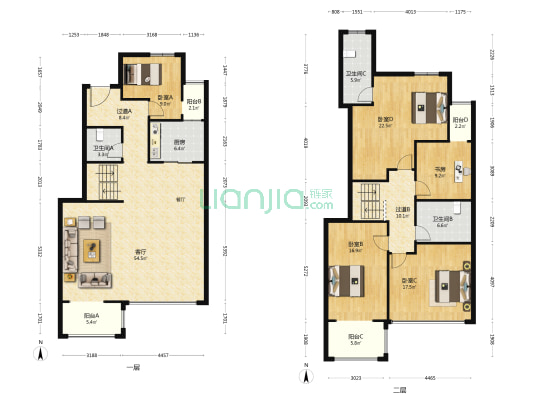 优品道锦绣南区 5室1厅3卫 157平方