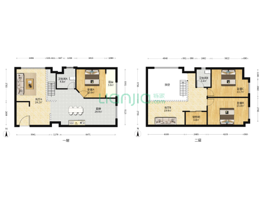 中南三期公寓 3室2厅2卫 82平方