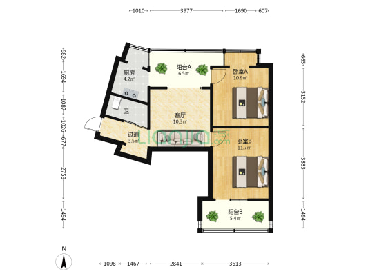 东华路465号 2室1厅1卫 49平方