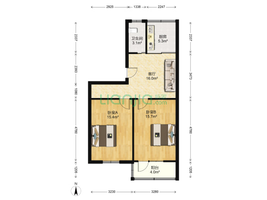 仙霞路 2室1厅1卫 69平方