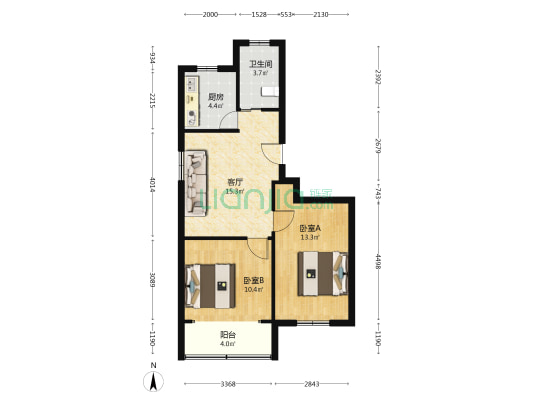 程家桥路221弄 2室1厅1卫 66平方