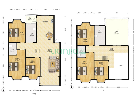 裕华文锦园 6室1厅4卫 228平方