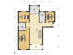 集体供暖，精装修南北通透三居，房本满二-涿州北京城建·德信御府户型图